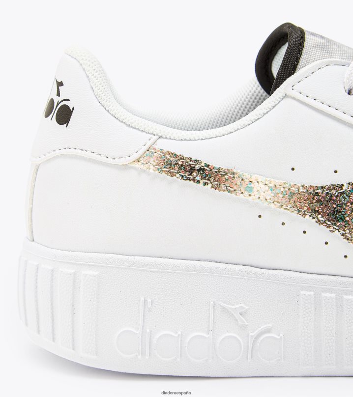 juego paso brillo gs 8T8H4Z801 blanco negro niños Diadora zapatos