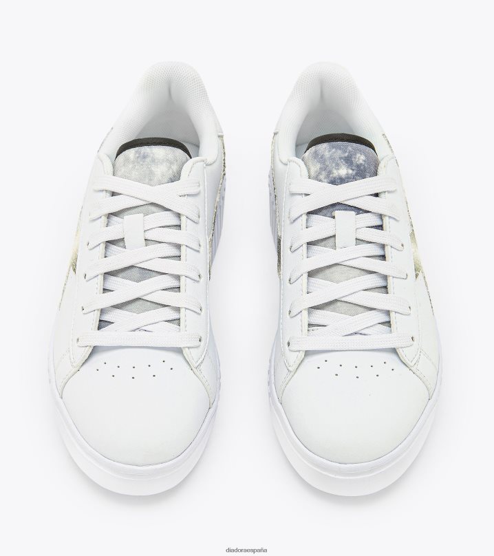 juego paso brillo gs 8T8H4Z801 blanco negro niños Diadora zapatos