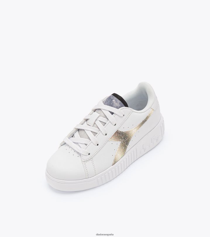 juego paso brillo pd 8T8H4Z818 blanco negro niños Diadora zapatos