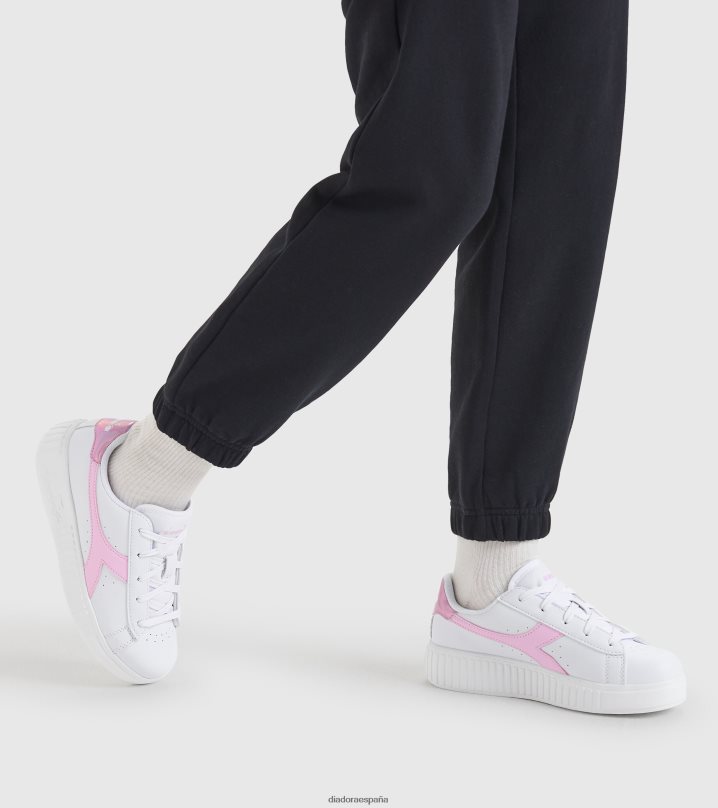 paso del juego pd 8T8H4Z809 blanco/rosa metalizado niños Diadora zapatos