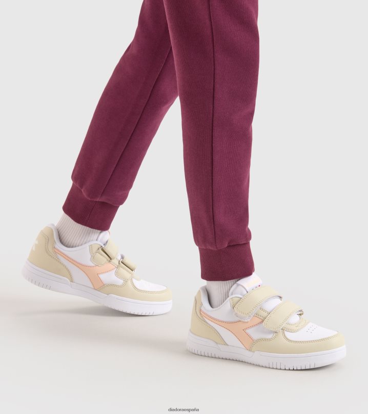 raptor baja ps 8T8H4Z839 hueso blanco/tostado rosa pastel niños Diadora zapatos