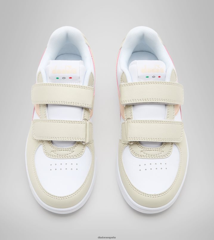 raptor baja ps 8T8H4Z839 hueso blanco/tostado rosa pastel niños Diadora zapatos