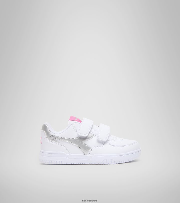 raptor baja ps 8T8H4Z841 plata blanca niños Diadora zapatos